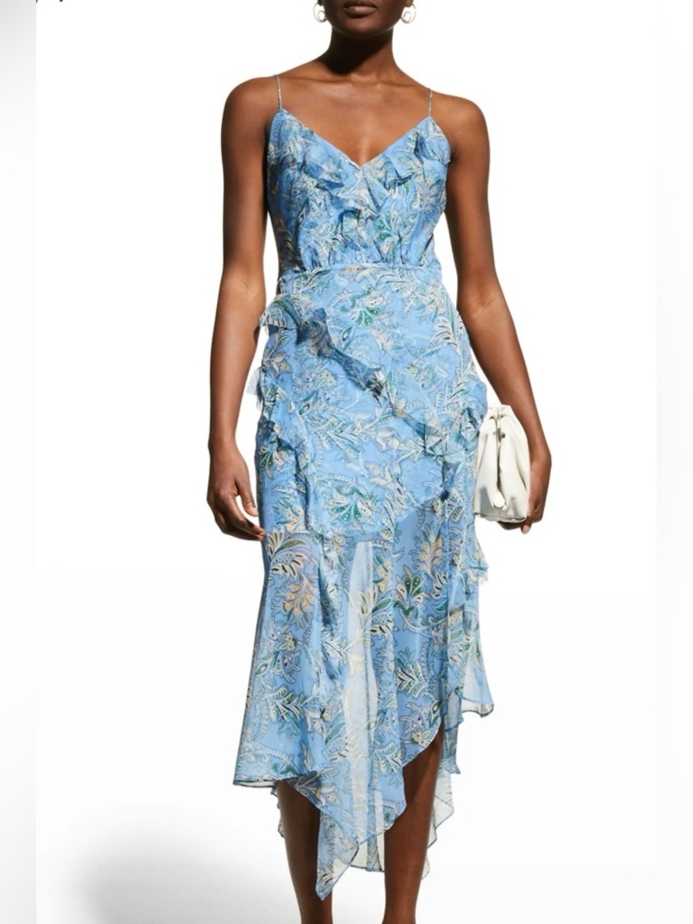 Veronica Beard Avenel Floral silk blue Dress  4